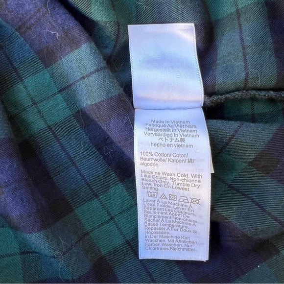 J. Crew: Drapey Button-up Shirt In Black Watch Tartan Women Size Large - Picture 8 of 8
